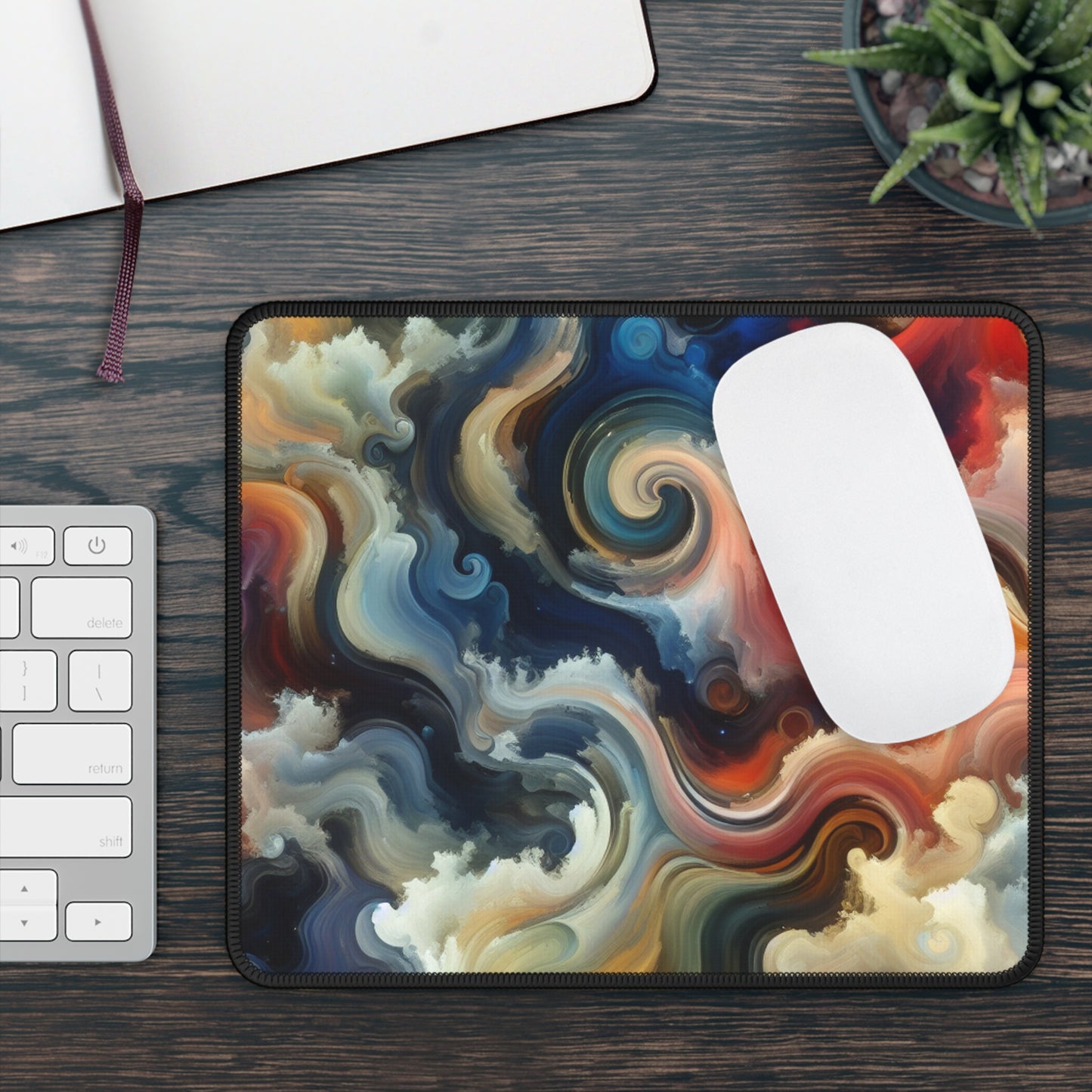 "Chaotic Balance: A Universe of Color" - The Alien Gaming Mouse Pad Abstract Art Style