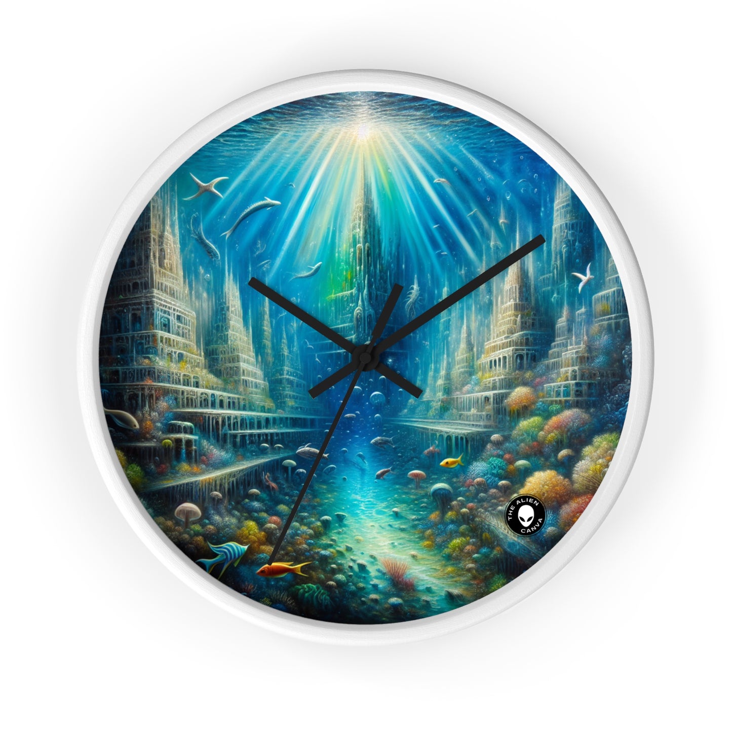 "Enchanted Underwater City" - The Alien Wall Clock