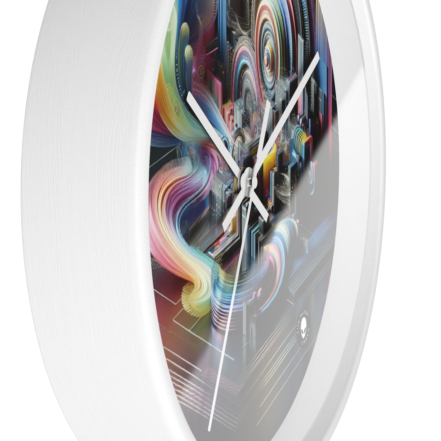 "Neon Nights: A Futuristic Urban Dream" - The Alien Wall Clock Digital Art