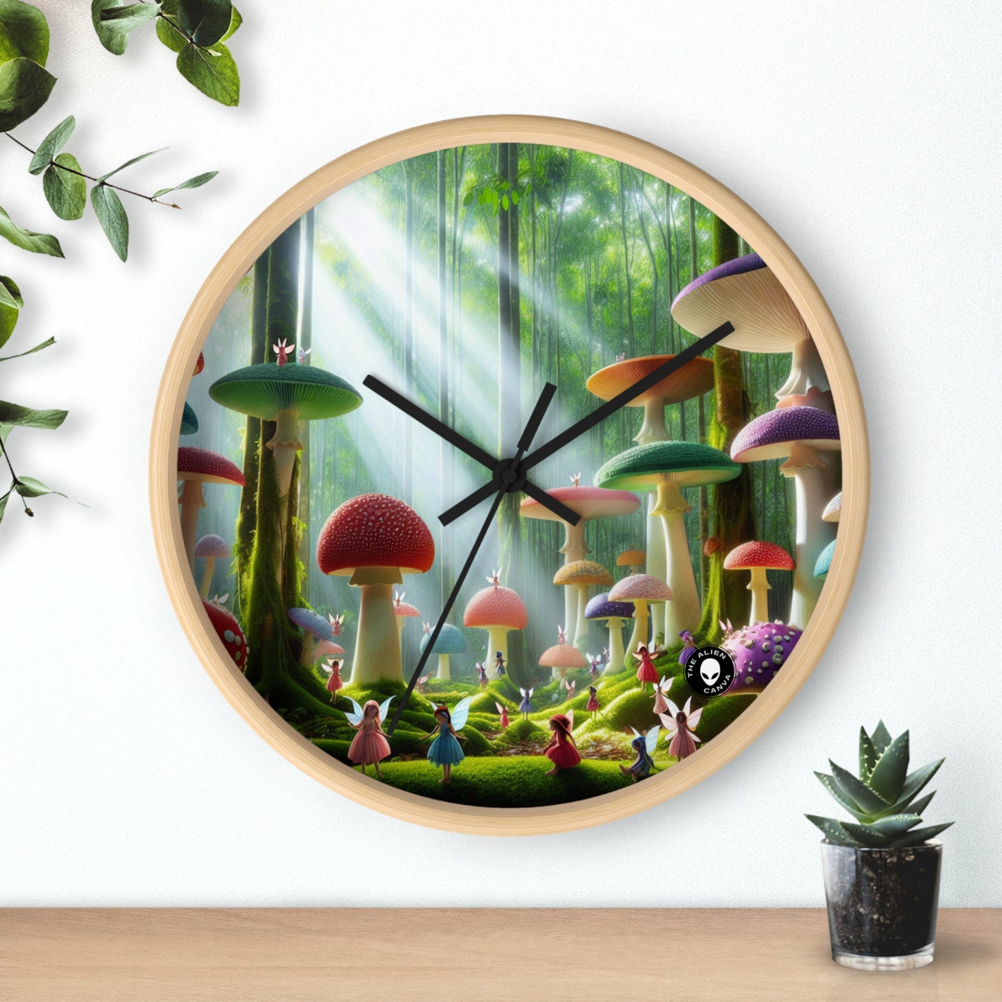 "Forêt de champignons enchantée" - L'horloge murale extraterrestre