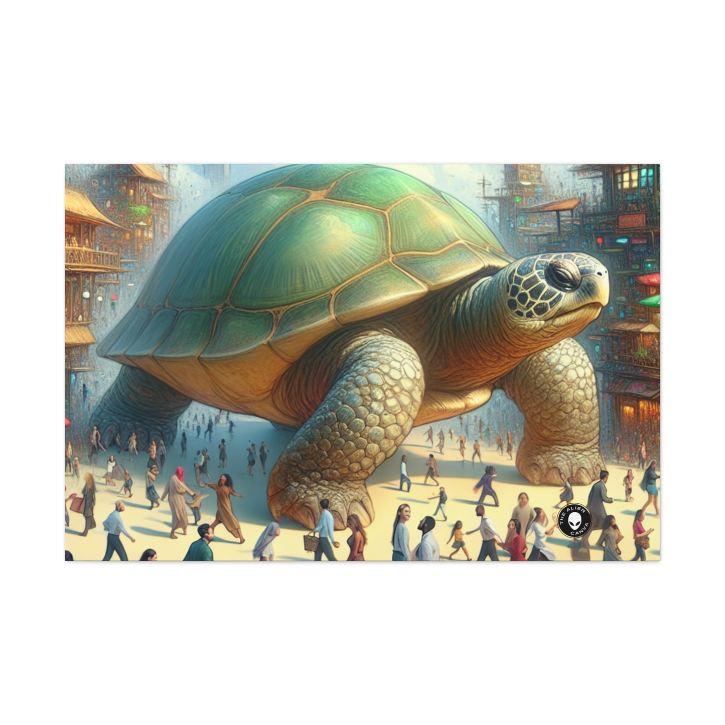 "La tortue merveilleuse dans la ville" - The Alien Canva