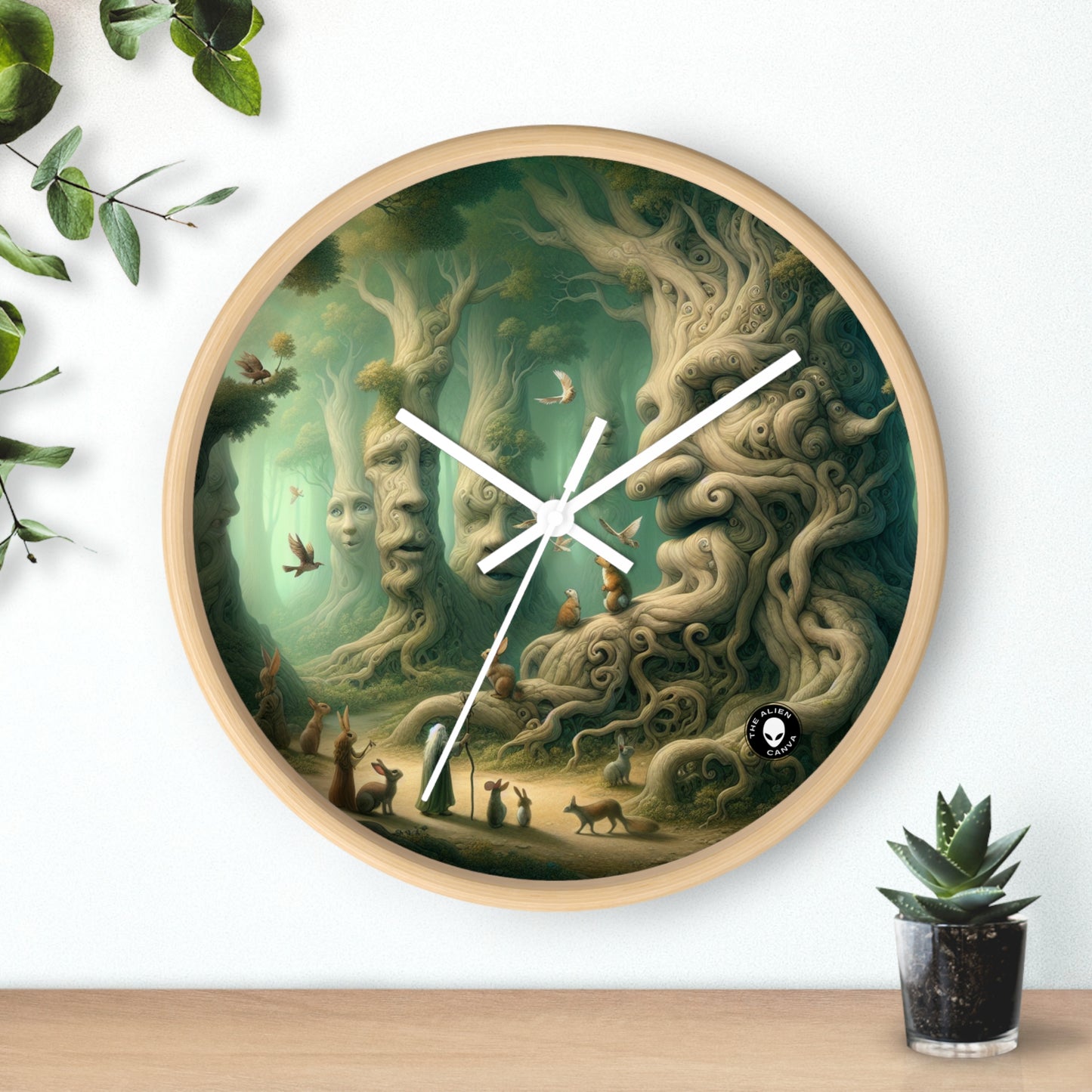 "La forêt enchantée qui murmure" - L'horloge murale extraterrestre