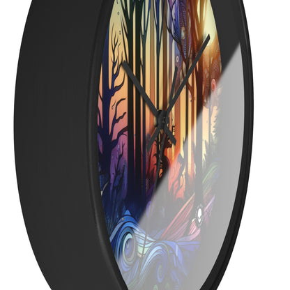 "Mystical Twilight: Creatures in the Forest" - The Alien Wall Clock