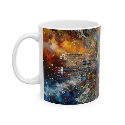 "Arte corporal de la noche estrellada: colores vivos y trazos arremolinados" - The Alien Ceramic Mug 11oz Body Art