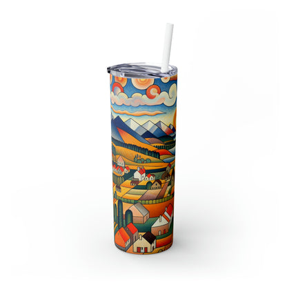 "Primal Paradise: A Vibrant Jungle Celebration" - The Alien Maars® Skinny Tumbler with Straw 20oz Primitivism