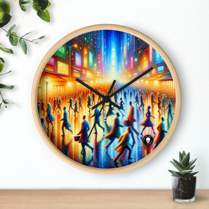 "Neon Nightscapes: A Symphony of City Chaos" - The Alien Wall Clock