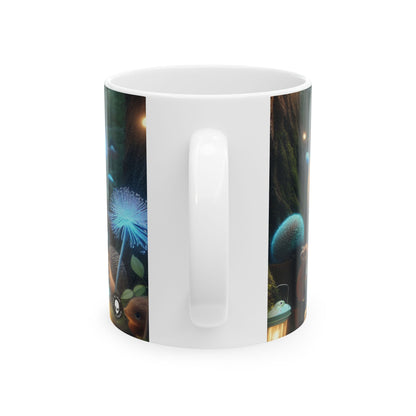 "Enchanted Tea Time: A Magical Forest Gathering" - The Alien Ceramic Mug 11oz