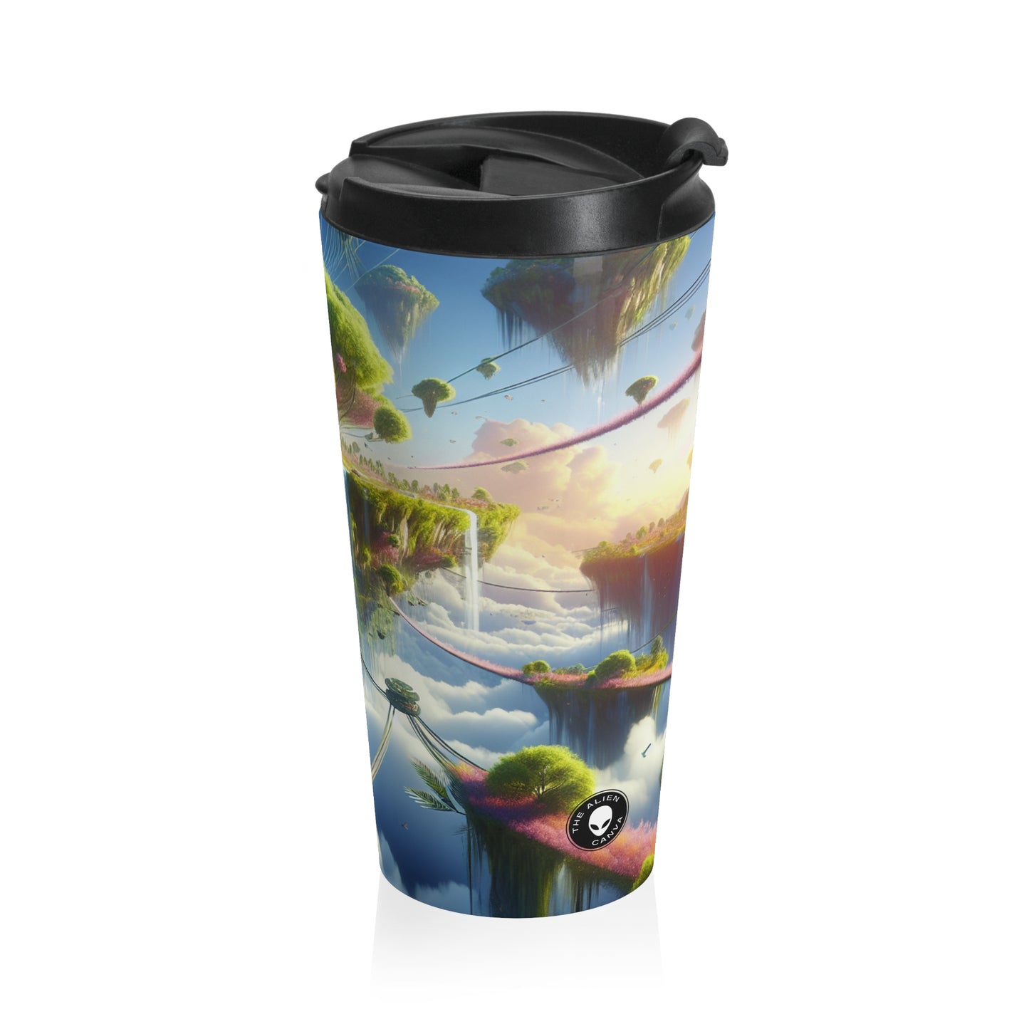 "Sky Islands: A Surreal Paradise" - The Alien Stainless Steel Travel Mug