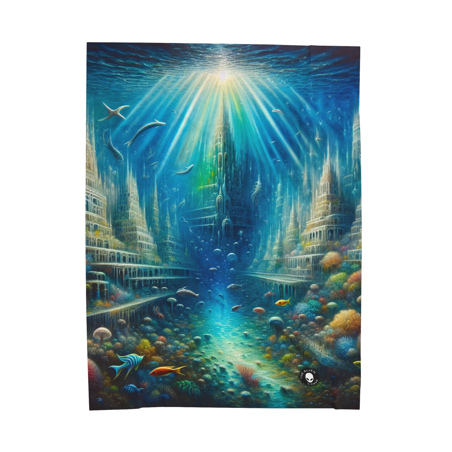 "Enchanted Underwater City" - The Alien Velveteen Plush Blanket