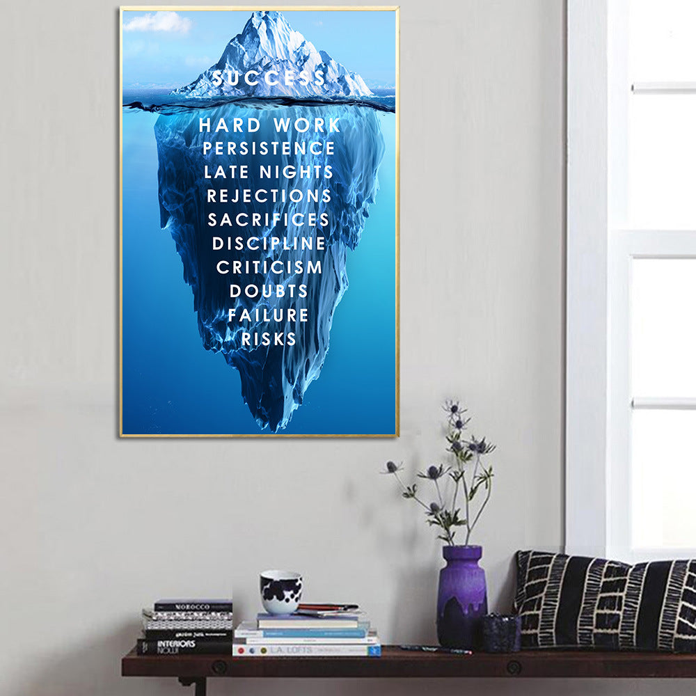 Pintura exitosa en lienzo de proverbios ingleses Iceberg