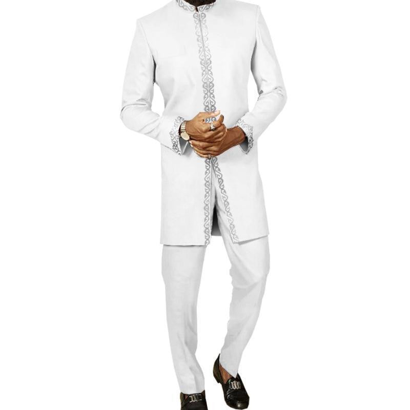 Costume pour hommes en coton imprimé africain long simple pour hommes