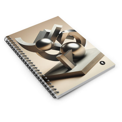 "Harmony in Nature: A Modernist Interpretation" - The Alien Spiral Notebook (Ruled Line) Modernist Sculpture