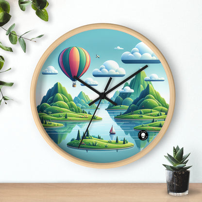 "Tranquil Skies: Hot Air Balloon Adventure" - The Alien Wall Clock