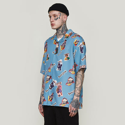 Printed loose men's shirt