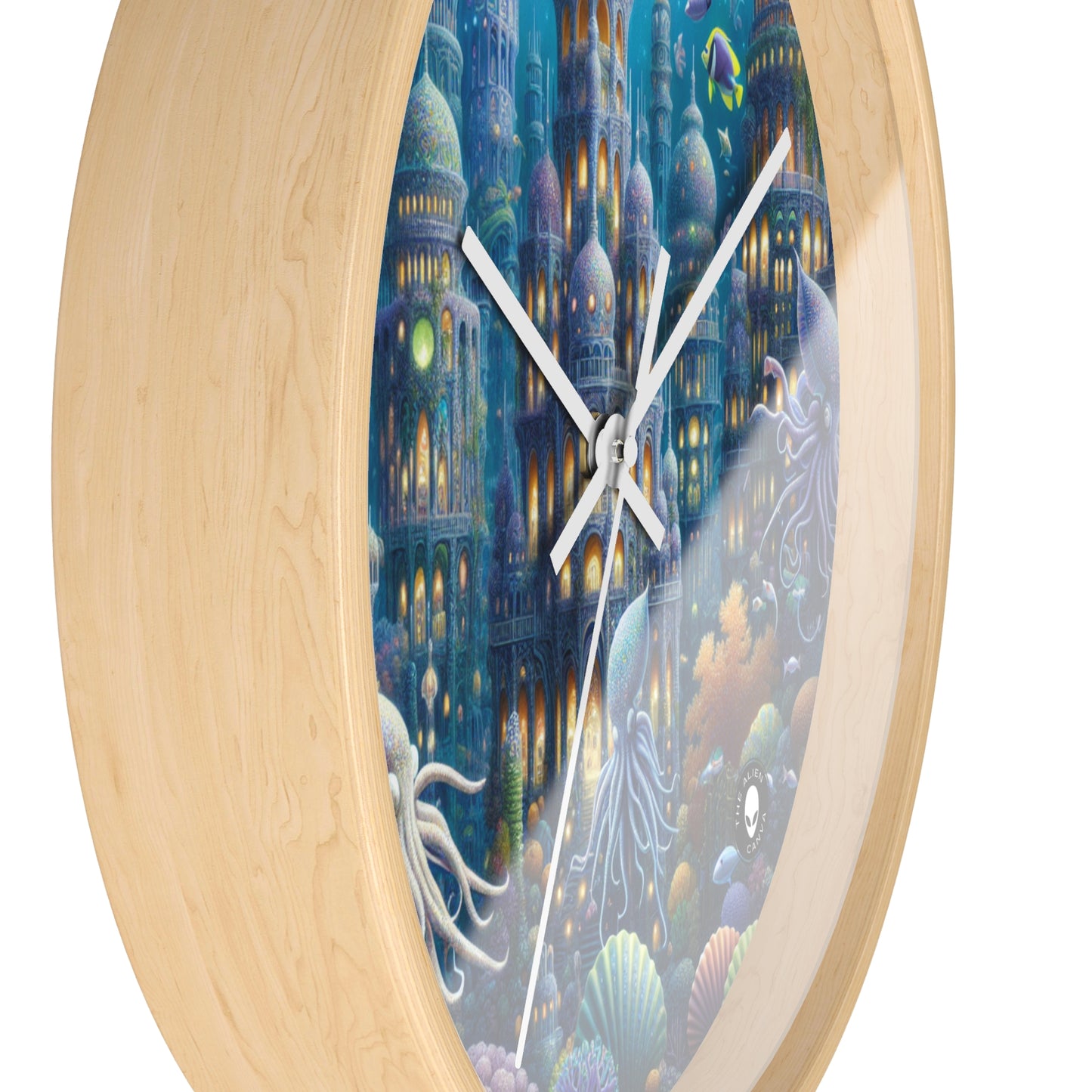 "Enchanting Atlantis: A Harmony of Sea Creatures" - The Alien Wall Clock