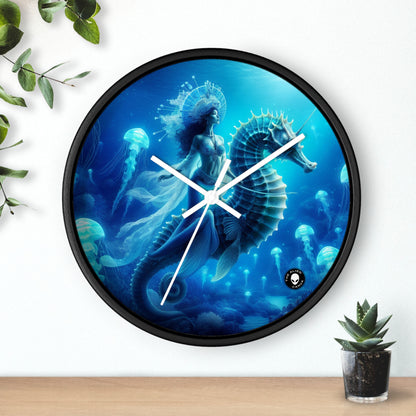 "Mermaid Magic: Journey with the Giant Seahorse" - The Alien Wall Clock