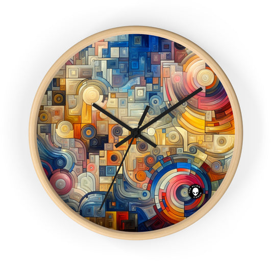 "Night City Rhythms: An Abstract Urban Exploration" - The Alien Wall Clock Abstract Art