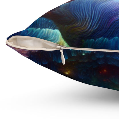 "Enchantment Under the Stars: A Mystical Underwater Journey"- The Alien Spun Polyester Square Pillow