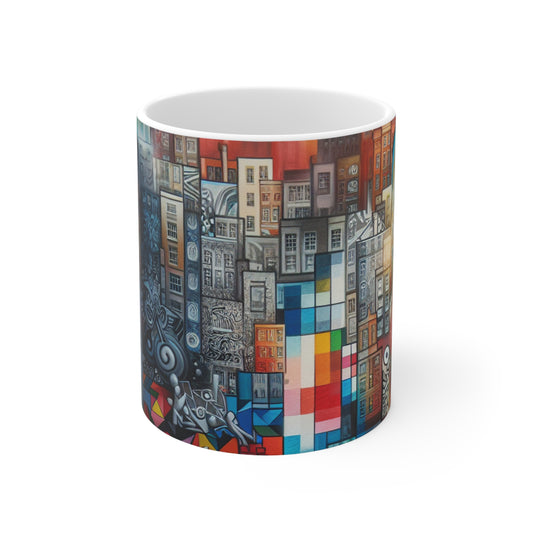 "Revolting Renaissance: A Vibrant Urban Uprising" - The Alien Ceramic Mug 11oz Street Art / Graffiti