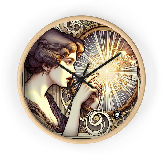 "Reflejo de la belleza" - El reloj de pared alienígena Art Nouveau