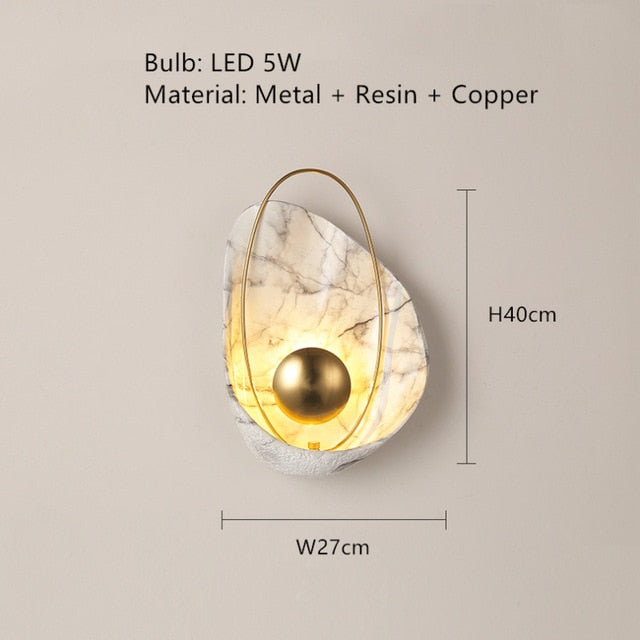 Lámpara de pared de mármol Shell