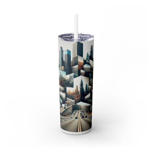"Enchanted Forest: A Fantasy Montage" - The Alien Maars® Skinny Tumbler with Straw 20oz Photomontage