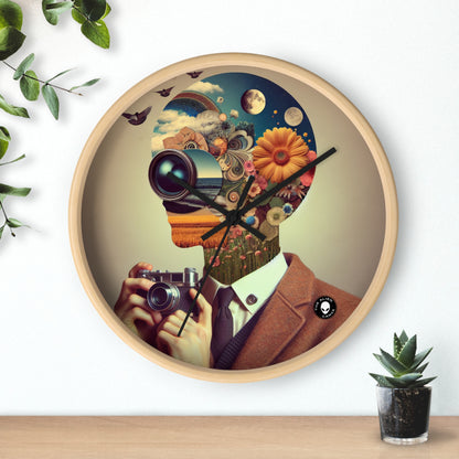 "Nature-Tech Fusion: A Photomontage Exploration" - The Alien Wall Clock Photomontage