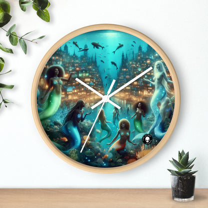 "Profundidades relucientes: la ciudad submarina encantada" - El reloj de pared alienígena