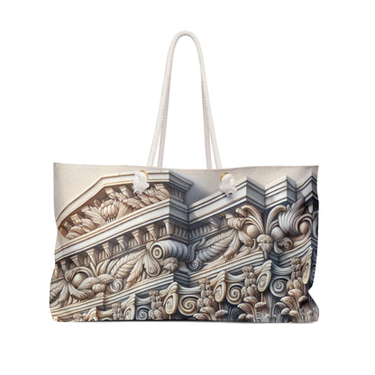 "3D Wall Columns: An Architectural Artpiece" - The Alien Weekender Bag Trompe-l'oeil Style