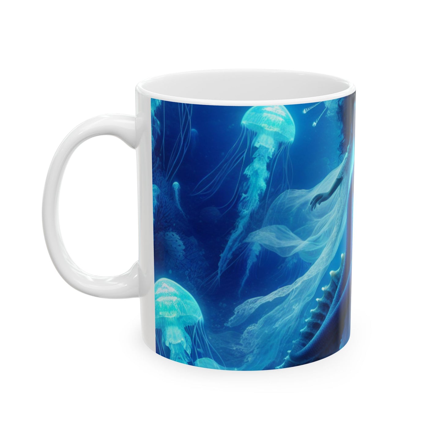 "Mermaid Magic: Journey with the Giant Seahorse" - The Alien Ceramic Mug 11oz