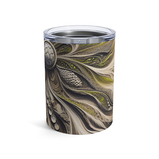 "Sandy Symphony: A Colorful Stone Mosaic on the Beach" - The Alien Tumbler 10oz Land Art