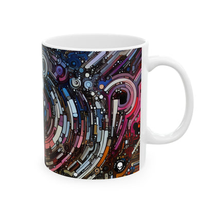 "Deconstructing Power: A Post-structuralist Exploration of Language" - The Alien Ceramic Mug 11oz Post-structuralist Art