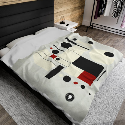 "Dynamic Balance: A Suprematist Exploration" - The Alien Velveteen Plush Blanket Suprematism