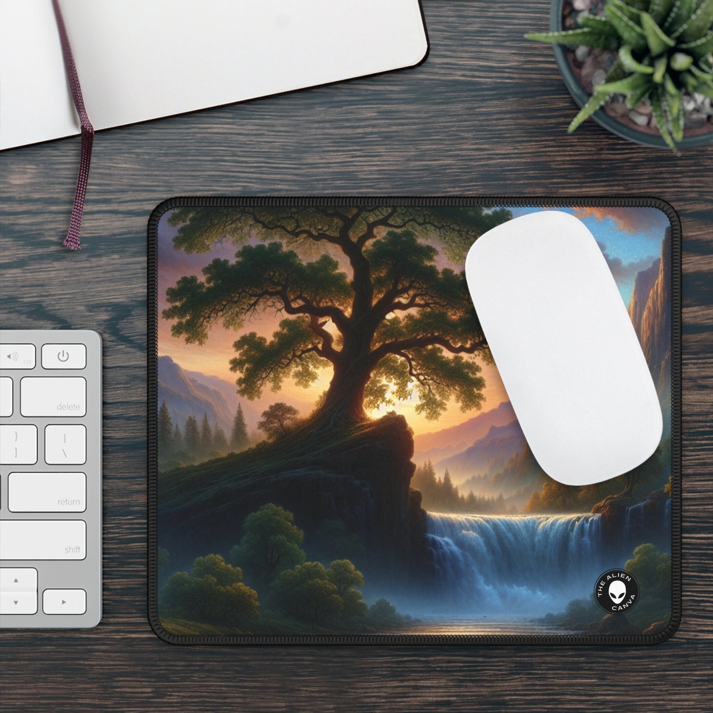 "The Storm's Embrace: A Romantic Landscape" - The Alien Gaming Mouse Pad Romanticism