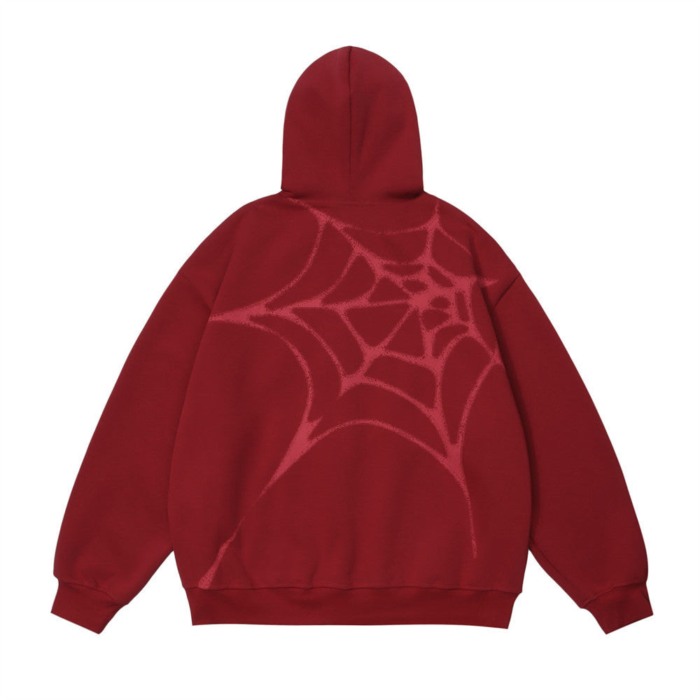 Spider Web Printed Sweater Men's Autumn And Winter Clothing