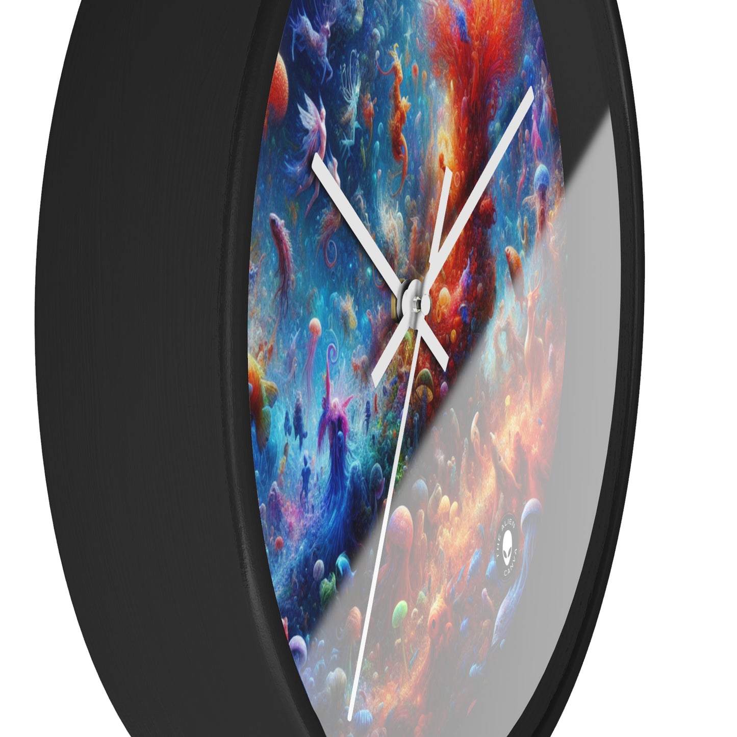 "Glowing Coral Dance Party" - L'horloge murale Alien