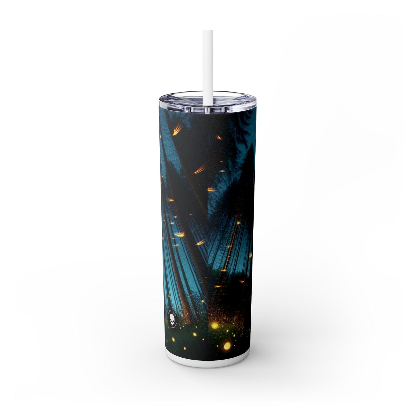 "Twilight Enchantment: Firefly Forest" - The Alien Maars® Skinny Tumbler with Straw 20oz