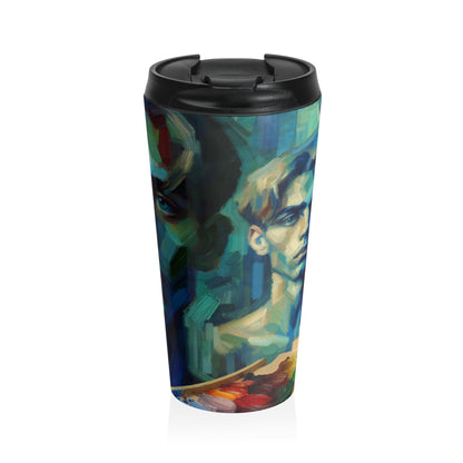 "Soothing Gaze" - The Alien Stainless Steel Travel Mug Expressionism Style