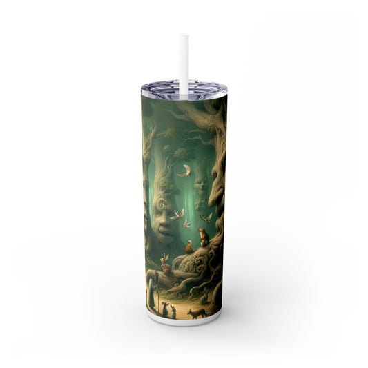 "Bosque susurrante encantado": vaso estrecho con pajita de 20 oz de Alien Maars®