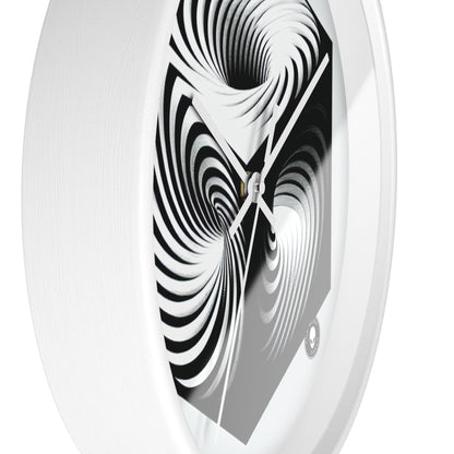 "Cubo convolucional: una ilusión óptica de movimiento incesante" - El reloj de pared alienígena Op Art