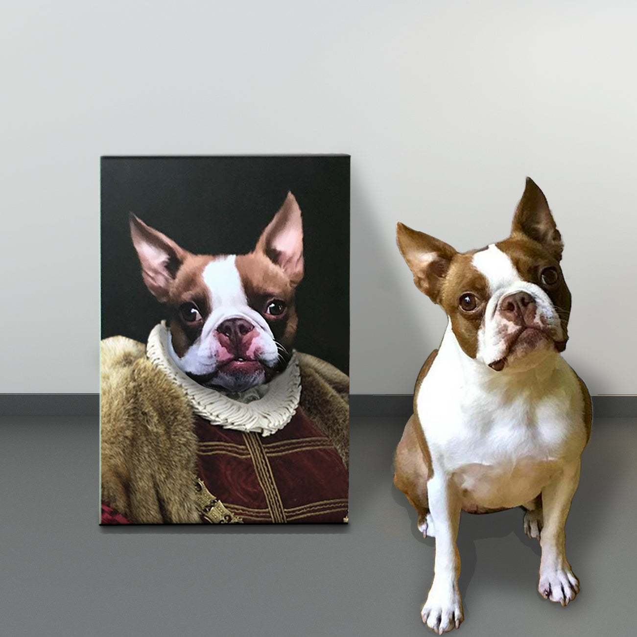 Imagen de retrato de lienzo de mascota personalizada