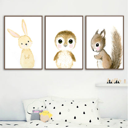 Affiche scandinave de dessin animé mural de chambre d'enfants et peinture sur toile imprimée d'art