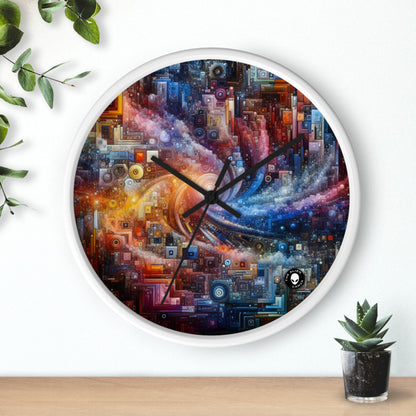 "Noches de ciudades futuristas: una metrópolis deslumbrante de innovación e imaginación" - The Alien Wall Clock Digital Art