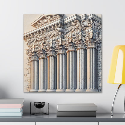 "3D Wall Columns: An Architectural Artpiece" - The Alien Canva Trompe-l'oeil Style