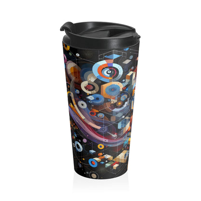 "A Geometric Moment In Time" - The Alien Stainless Steel Travel Mug Digital Art