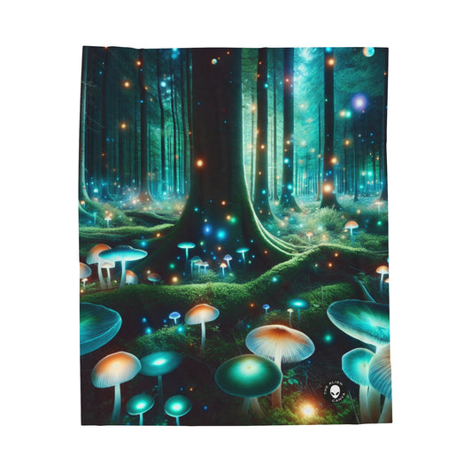 "Enchanted Night in the Fungus Forest" - The Alien Velveteen Plush Blanket