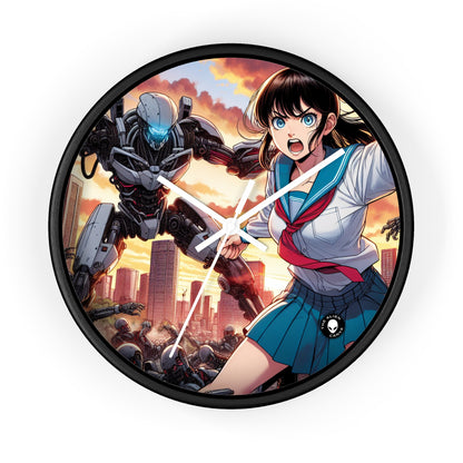 "Girl in Uniform Saves City from Invaders." - The Alien Wall Clock Manga/Anime Art