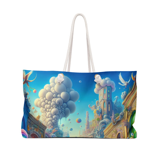 "Whimsical Wonders: A Vibrant Street Scene" - The Alien Weekender Bag