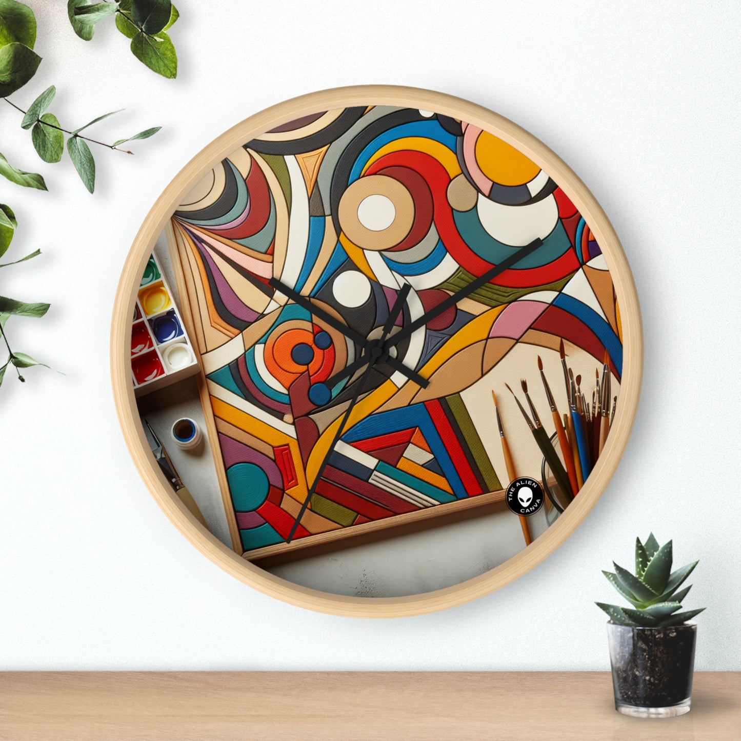 "Caos de la vida nocturna: un tributo abstracto dinámico a la energía vibrante de la ciudad" - El arte abstracto del reloj de pared alienígena