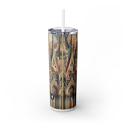 "Harmony of Angels: Celestial Serenade at Dusk" - The Alien Maars® Skinny Tumbler with Straw 20oz International Gothic